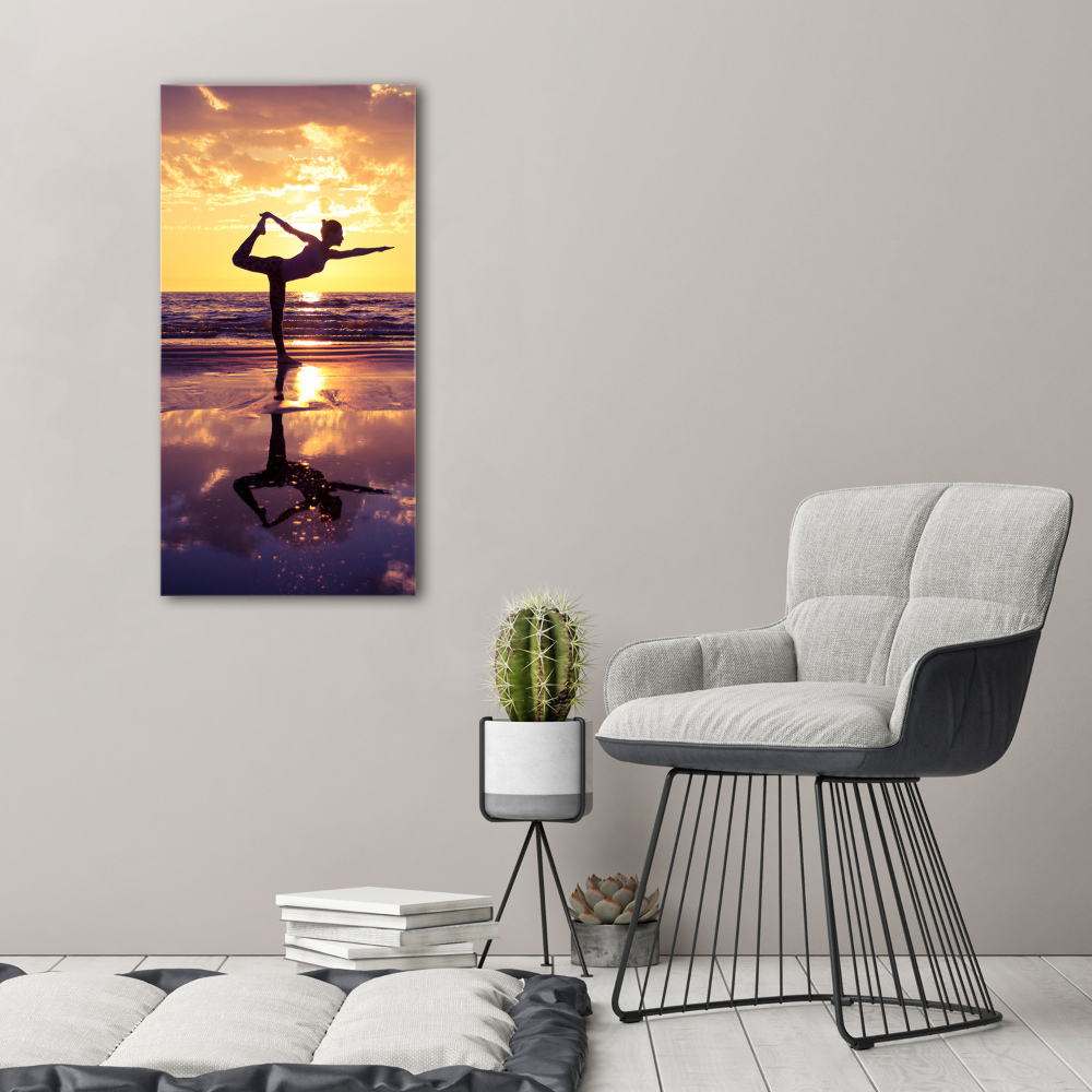 Tableau mural sur toile Yoga sur la plage