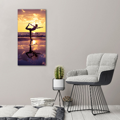 Tableau mural sur toile Yoga sur la plage