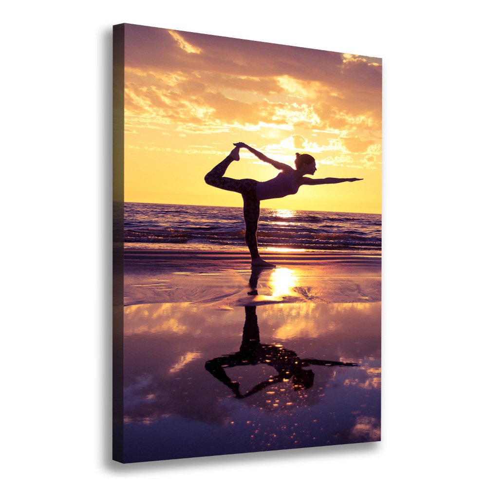 Tableau mural sur toile Yoga sur la plage