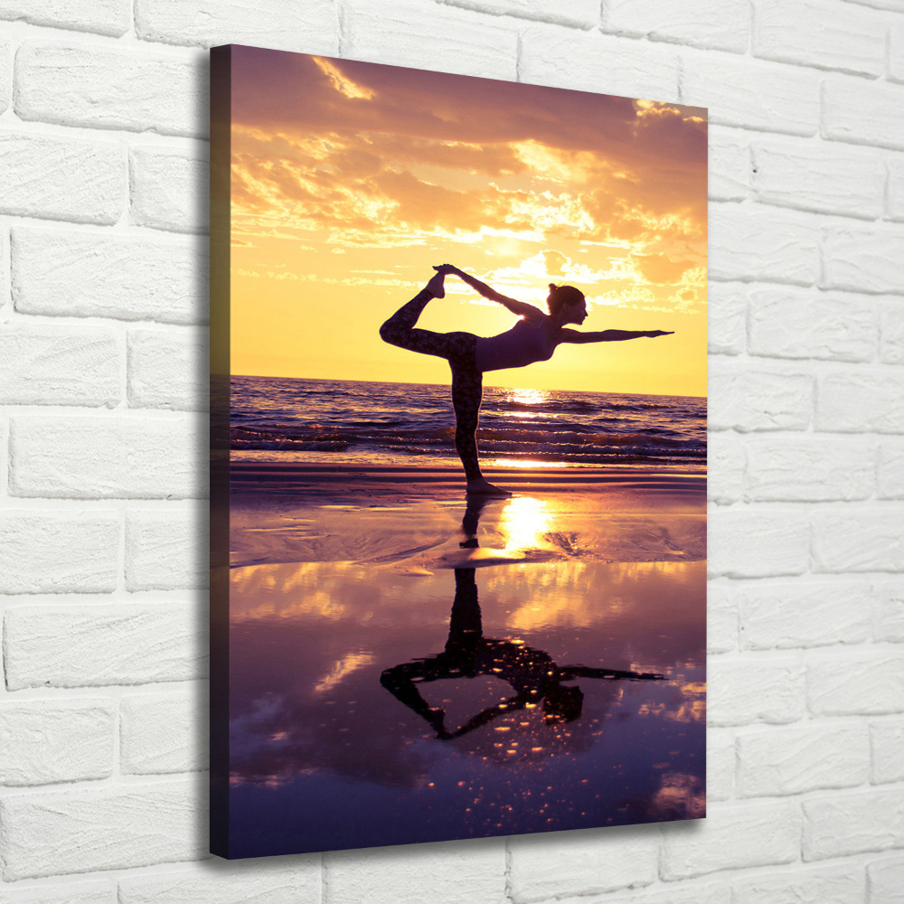 Tableau mural sur toile Yoga sur la plage