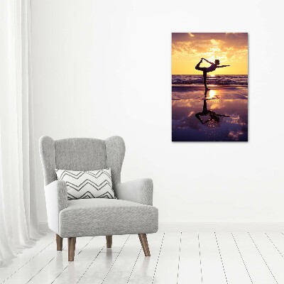 Tableau mural sur toile Yoga sur la plage