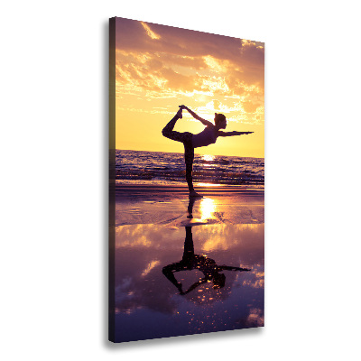 Tableau mural sur toile Yoga sur la plage