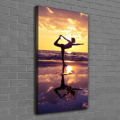 Tableau mural sur toile Yoga sur la plage