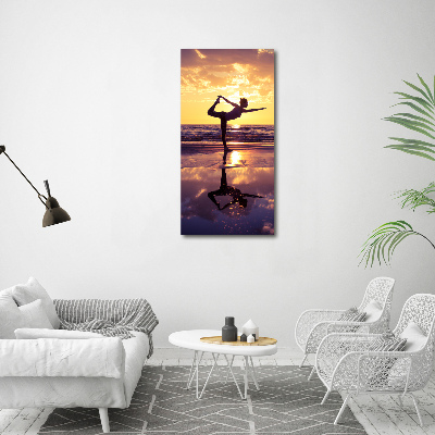 Tableau mural sur toile Yoga sur la plage