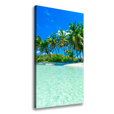 Tableau sur toile Plage exotique palmiers