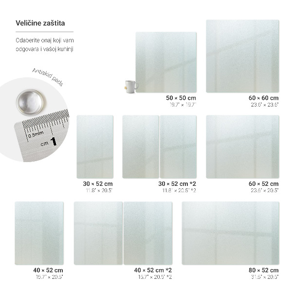 Cache plaque de cuisson avec double fenêtre semi-transparente