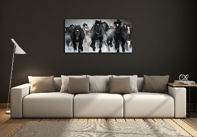 Tableau sur verre Chevaux au galop