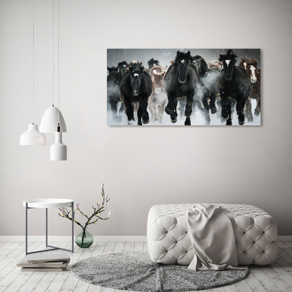 Tableau sur verre Chevaux au galop