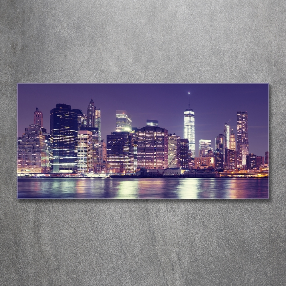 Tableau photo sur verre New York de nuit