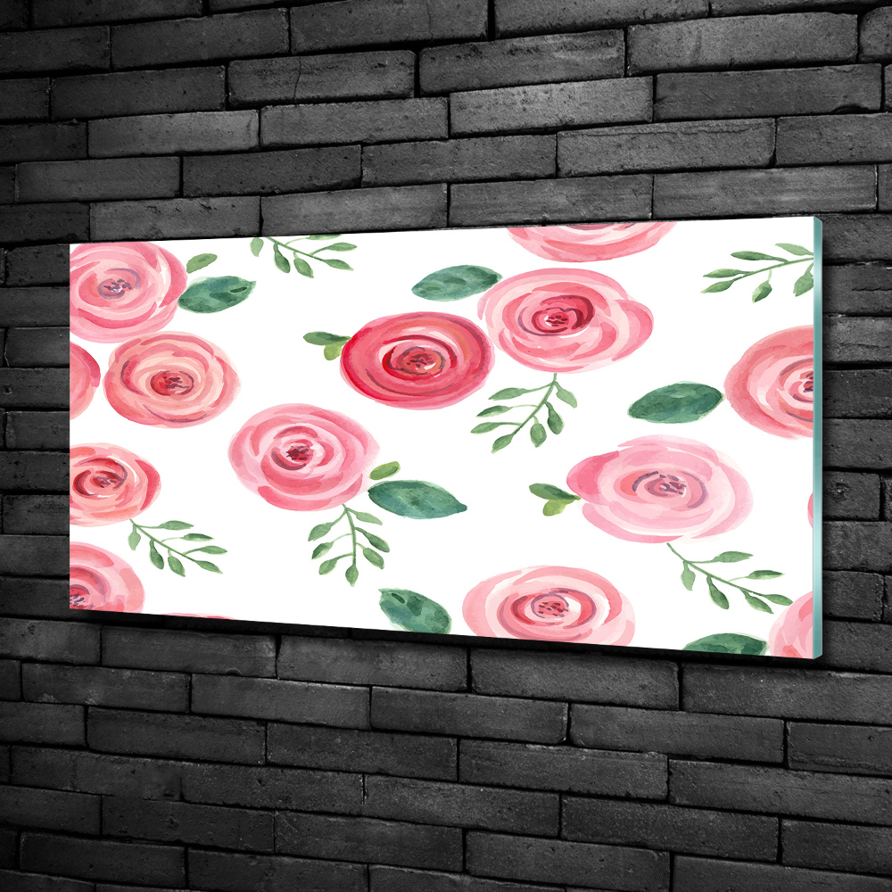 Tableau imprimé sur verre Roses fleurs