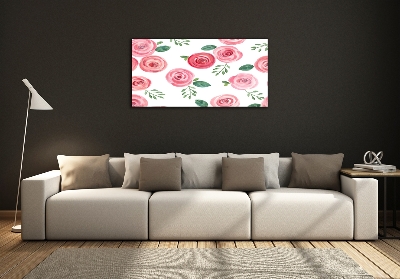 Tableau imprimé sur verre Roses fleurs