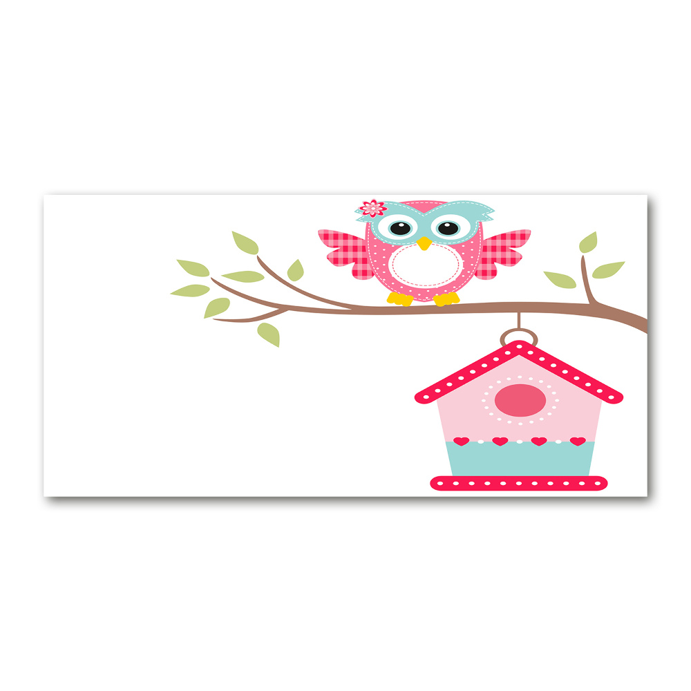 Tableau sur verre Hibou sur une branche