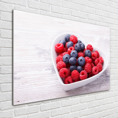 Tableau en verre Framboises et myrtilles