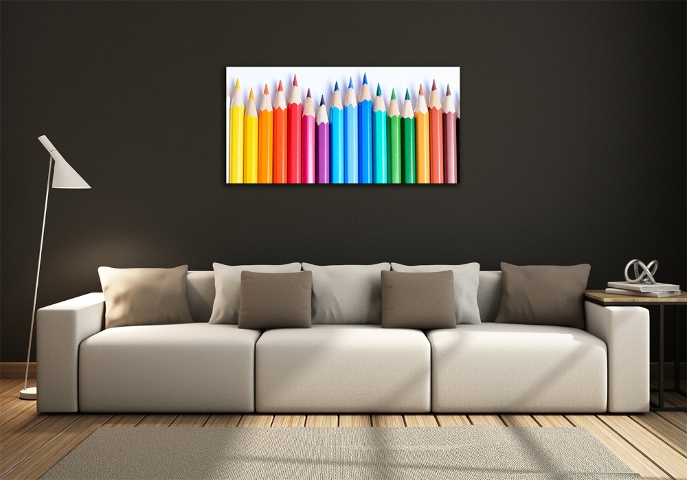 Tableau sur verre Crayons de couleur