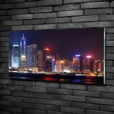 Tableau verre imprimé Hong Kong de nuit