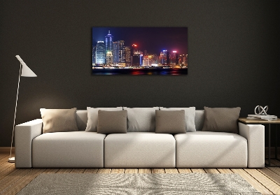 Tableau verre imprimé Hong Kong de nuit