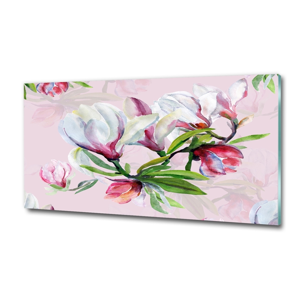 Tableau sur verre Fleurs de magnolia