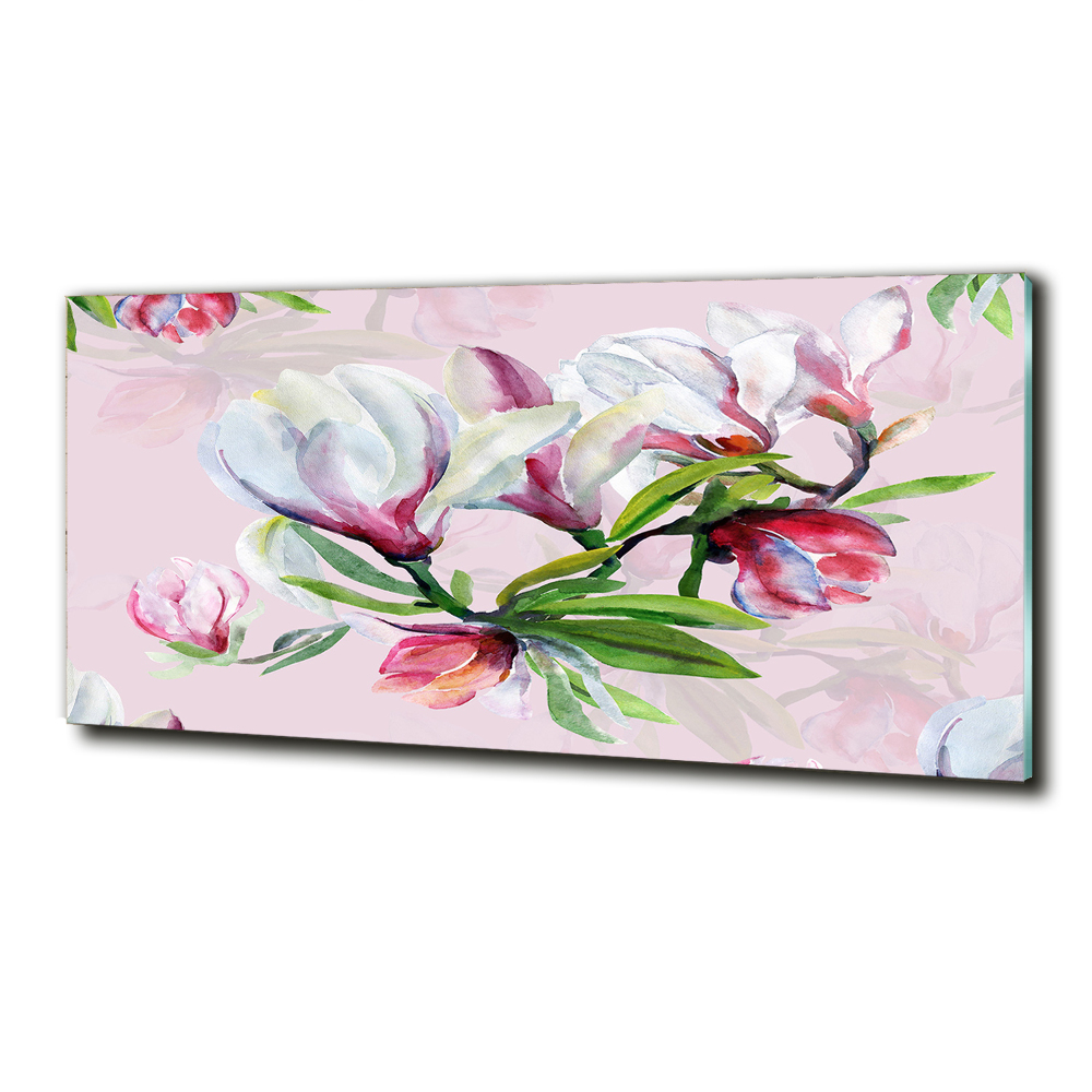 Tableau sur verre Fleurs de magnolia