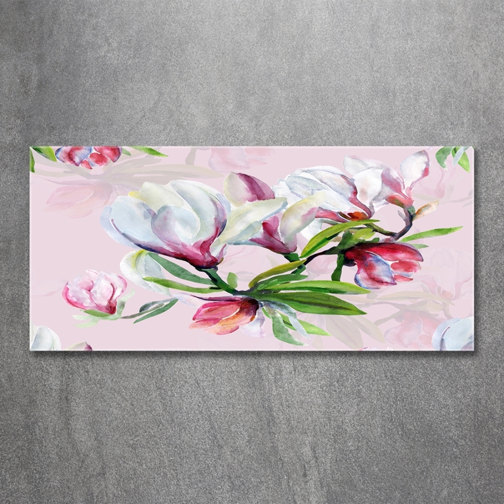 Tableau sur verre Fleurs de magnolia