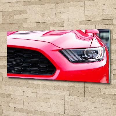 Tableau photo sur verre Mustang rouge