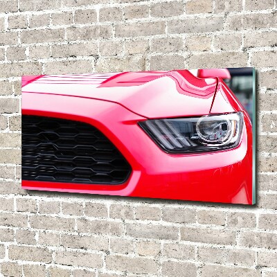 Tableau photo sur verre Mustang rouge