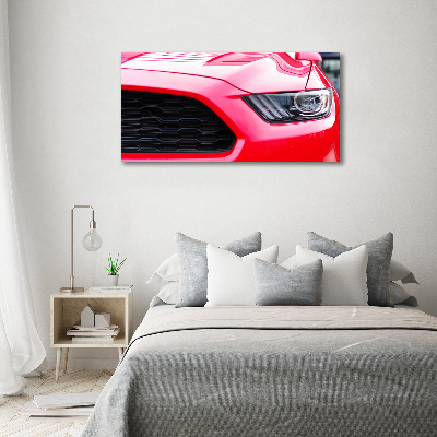 Tableau photo sur verre Mustang rouge