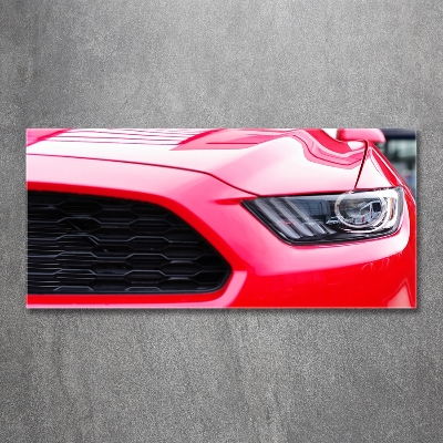 Tableau photo sur verre Mustang rouge