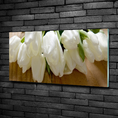 Tableau imprimé sur verre Tulipes blanches