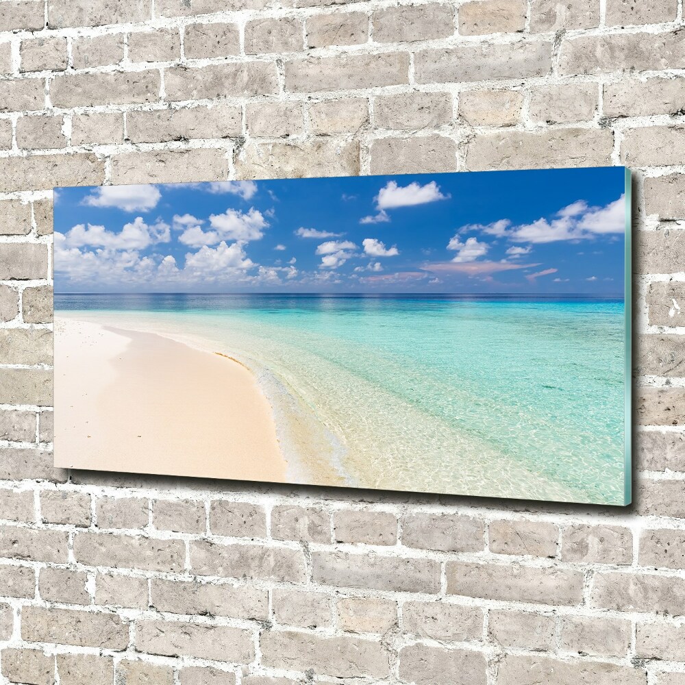 Tableau imprimé sur verre Plage aux Maldives