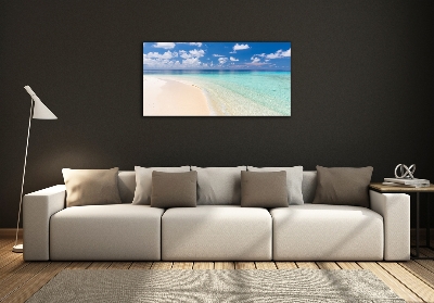 Tableau imprimé sur verre Plage aux Maldives