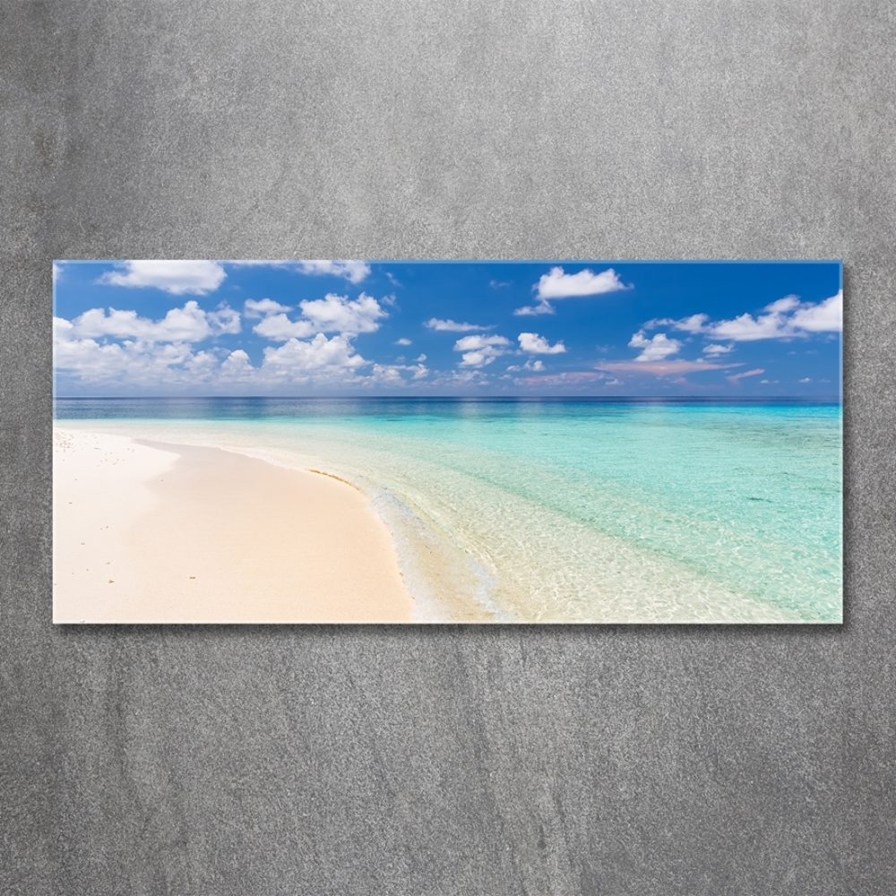 Tableau imprimé sur verre Plage aux Maldives