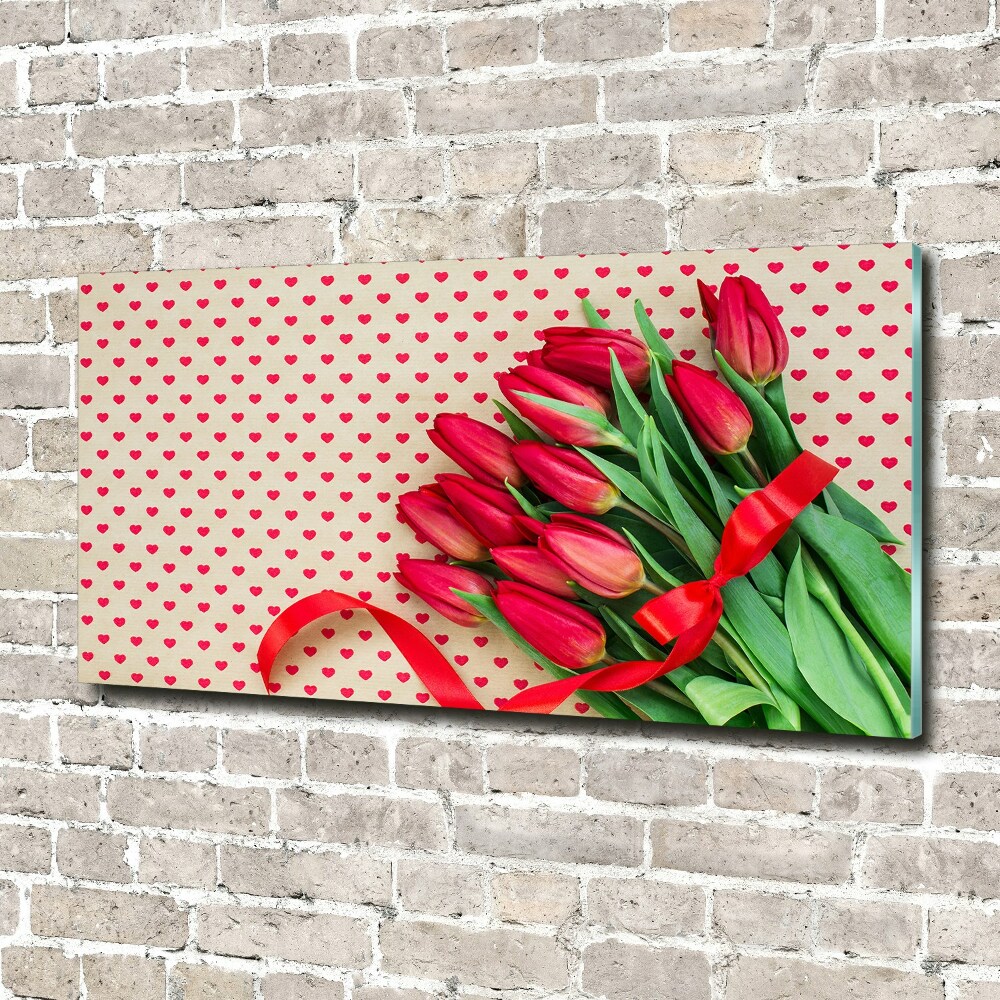 Tableau photo sur verre Coeurs de tulipes