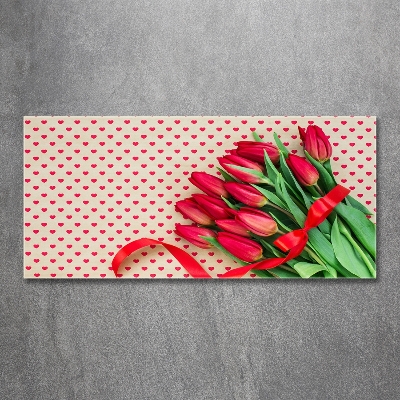 Tableau photo sur verre Coeurs de tulipes