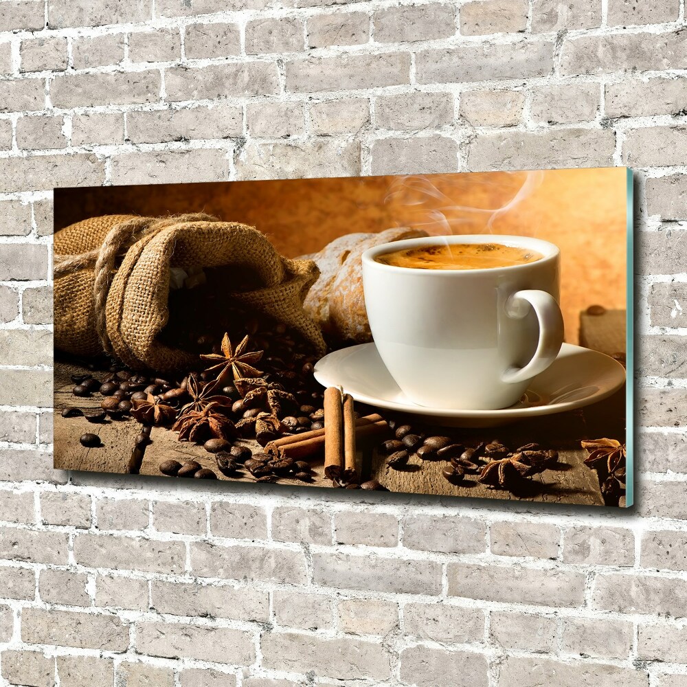 Tableau photo sur verre Café et épices