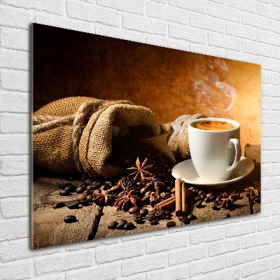 Tableau photo sur verre Café et épices