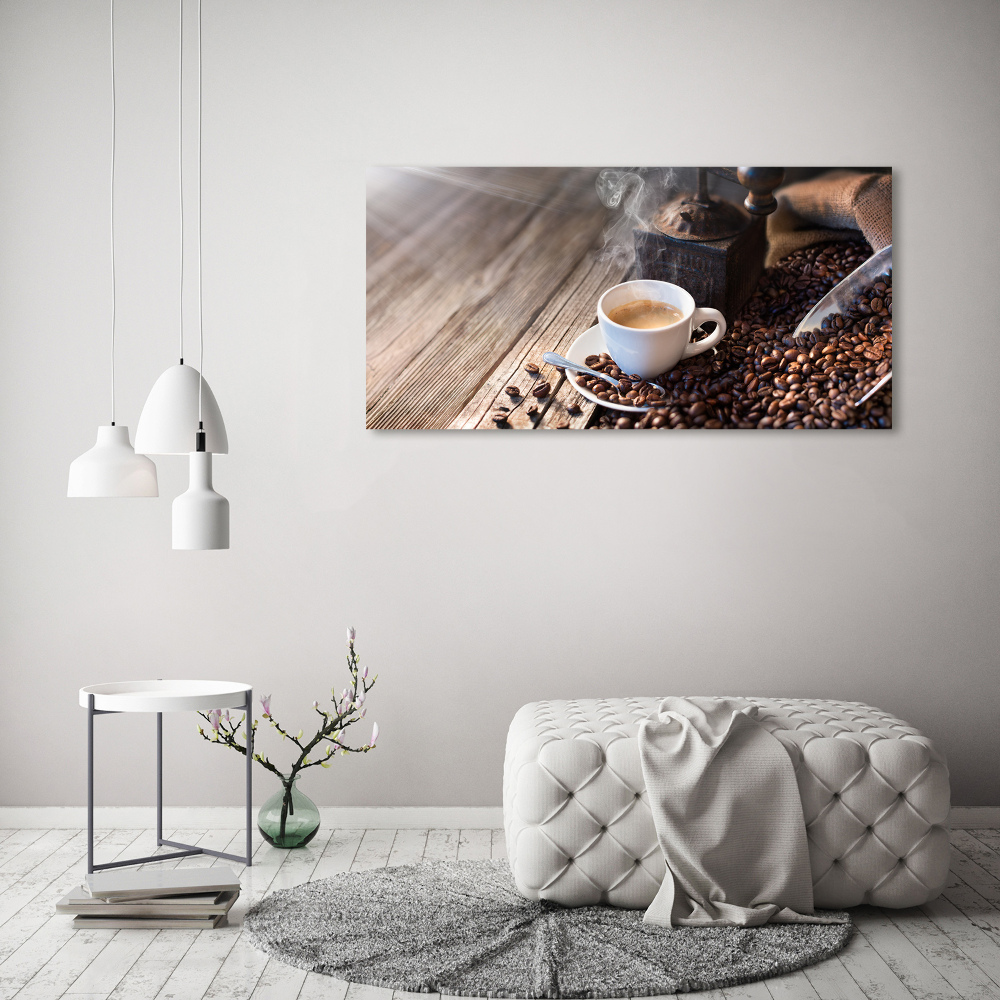 Tableau sur verre Café du matin