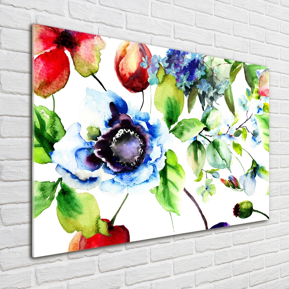 Tableau imprimé sur verre Fleurs de printemps