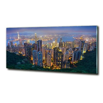 Tableau photo sur verre Hong Kong de nuit