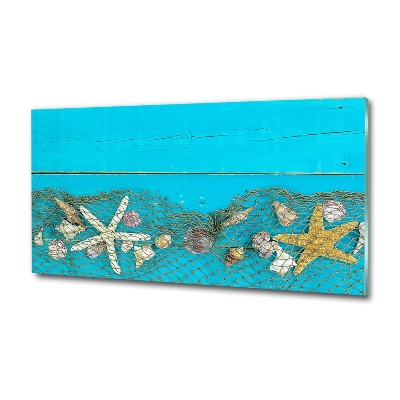 Tableau verre imprimé Étoile de mer et coquillages