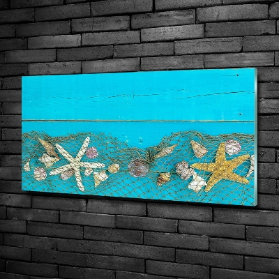 Tableau verre imprimé Étoile de mer et coquillages