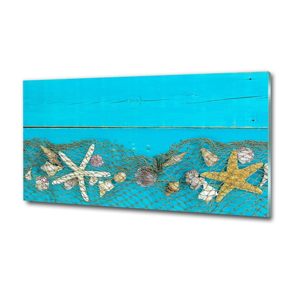 Tableau verre imprimé Étoile de mer et coquillages