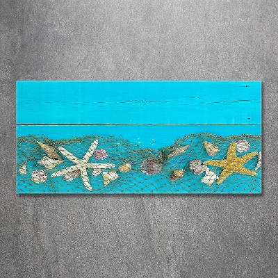 Tableau verre imprimé Étoile de mer et coquillages