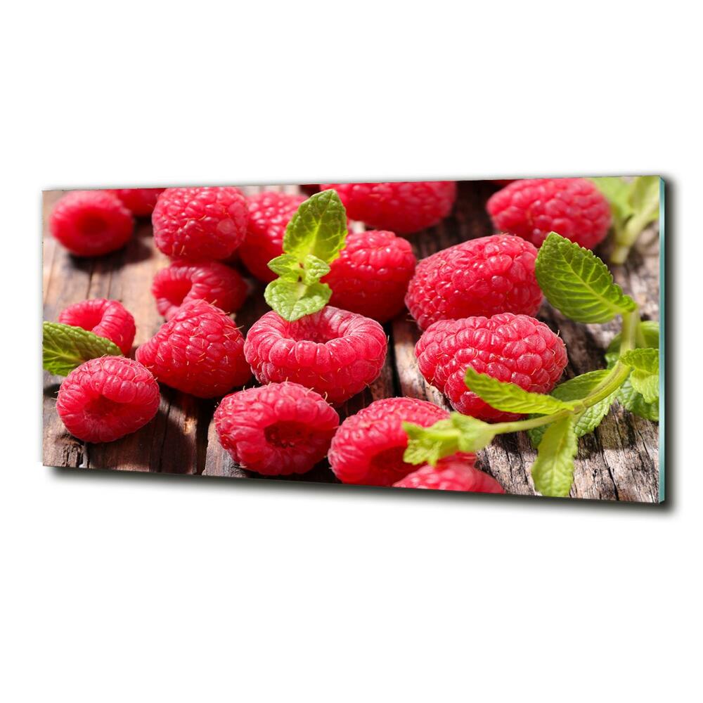 Tableau photo sur verre Framboises