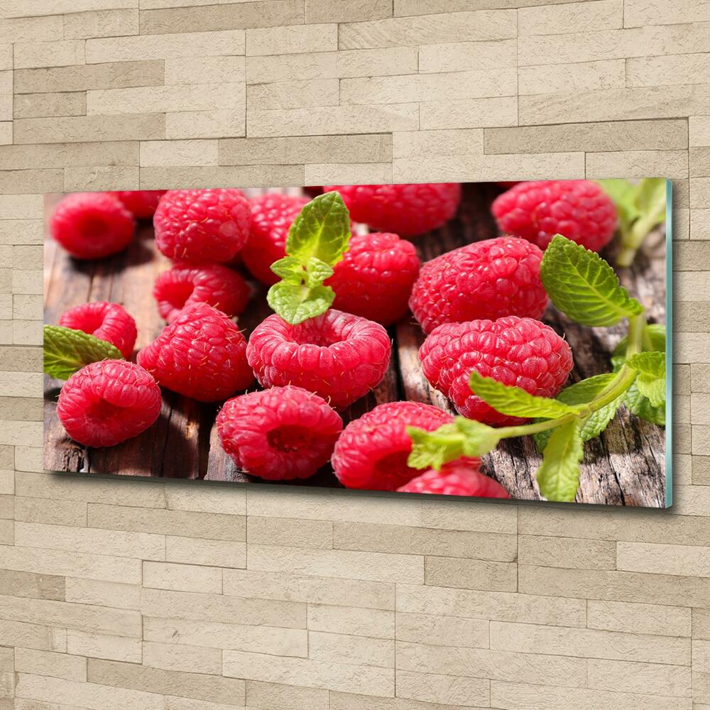 Tableau photo sur verre Framboises