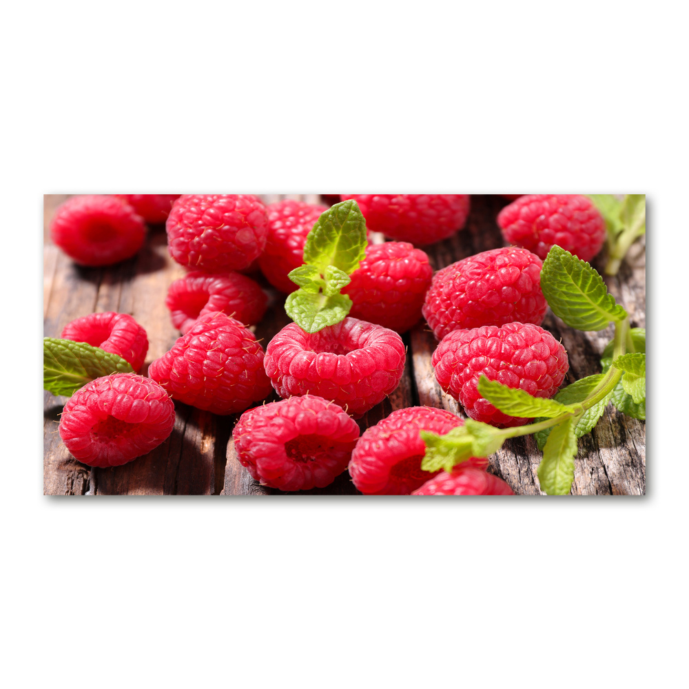 Tableau photo sur verre Framboises