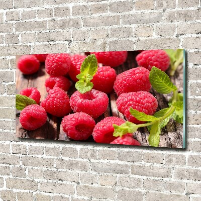 Tableau photo sur verre Framboises