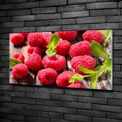 Tableau photo sur verre Framboises