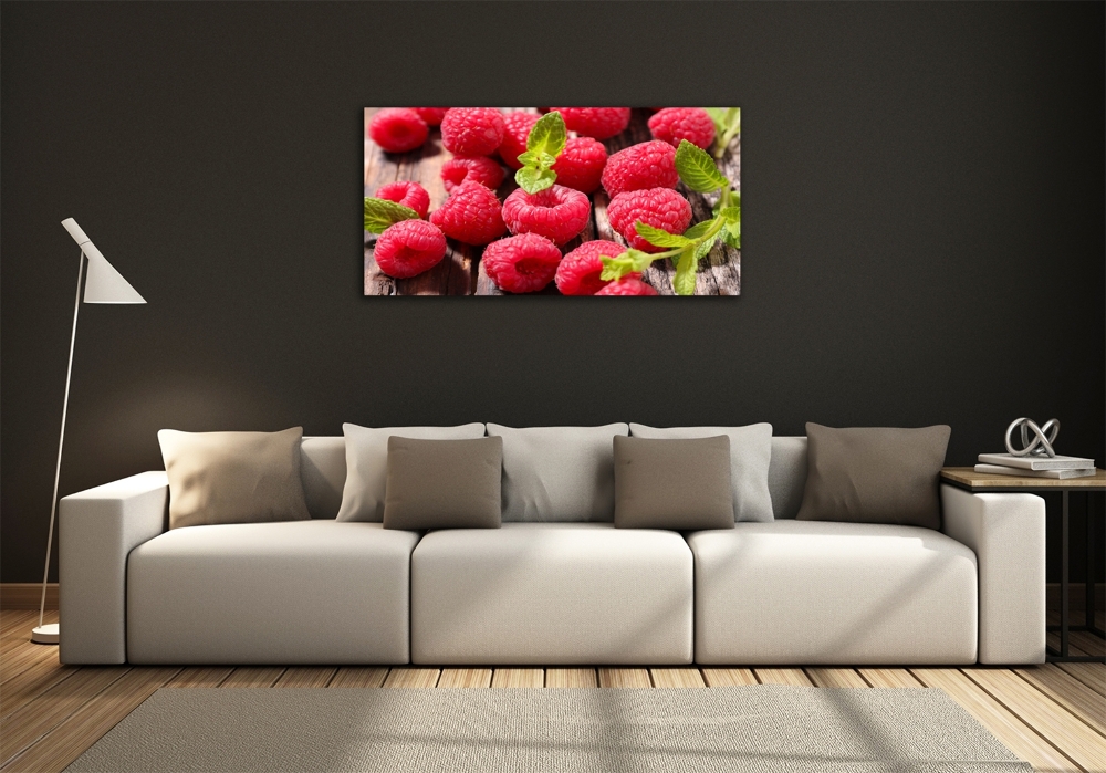 Tableau photo sur verre Framboises