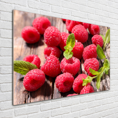 Tableau photo sur verre Framboises