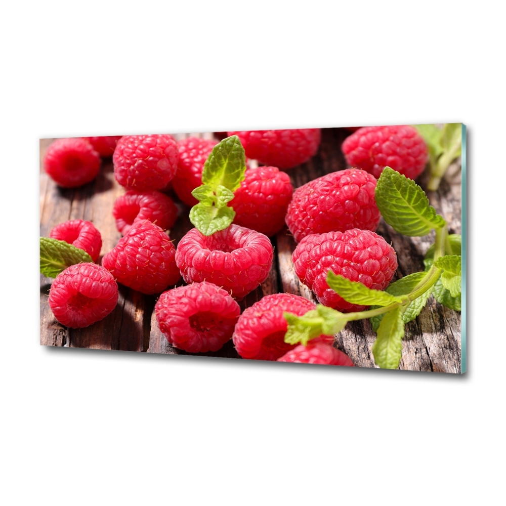 Tableau photo sur verre Framboises